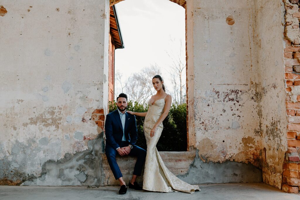 couple in window of providence cotton mill