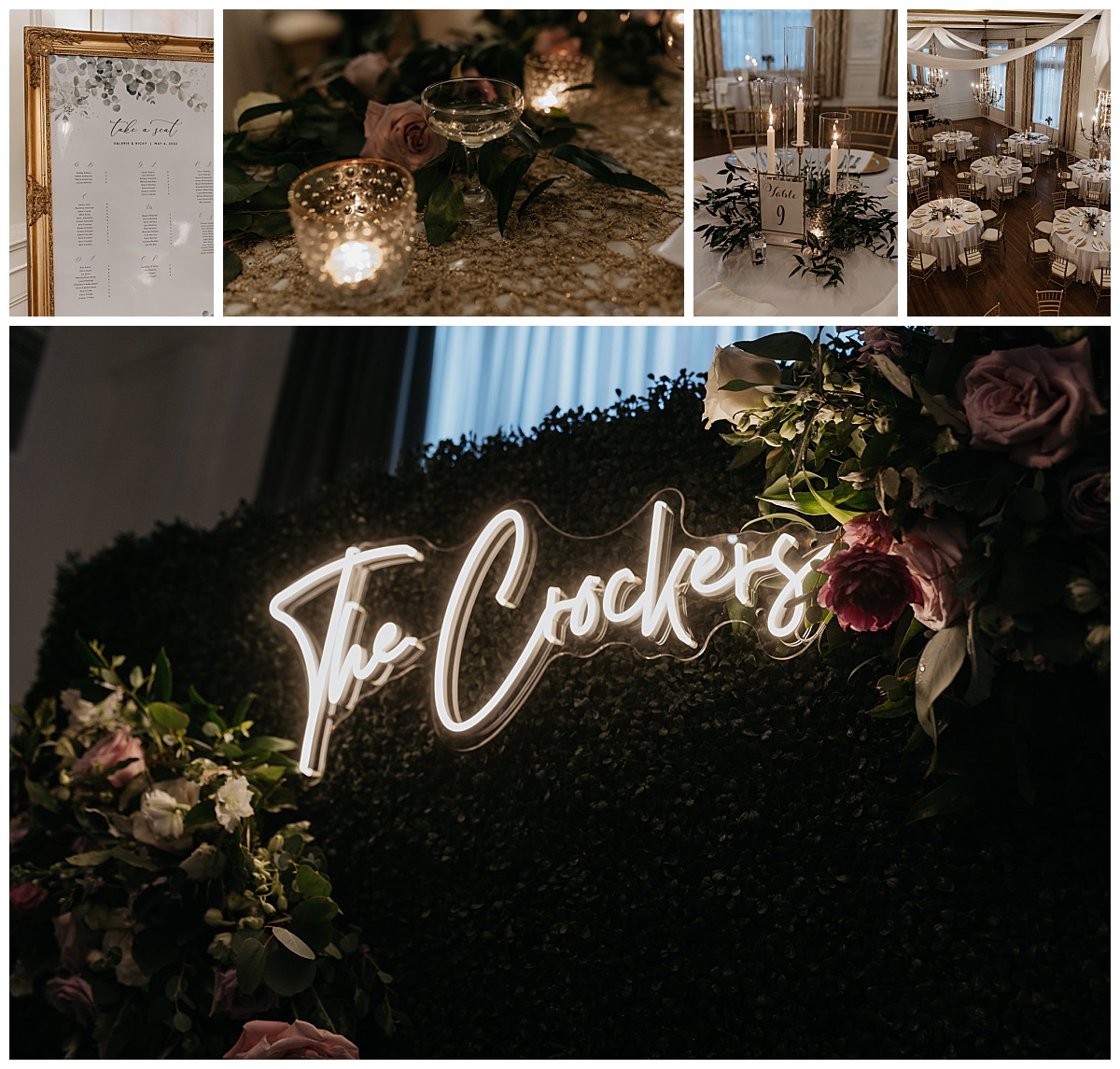 tables decorated with greenery and candles during reception at Hotel Concord