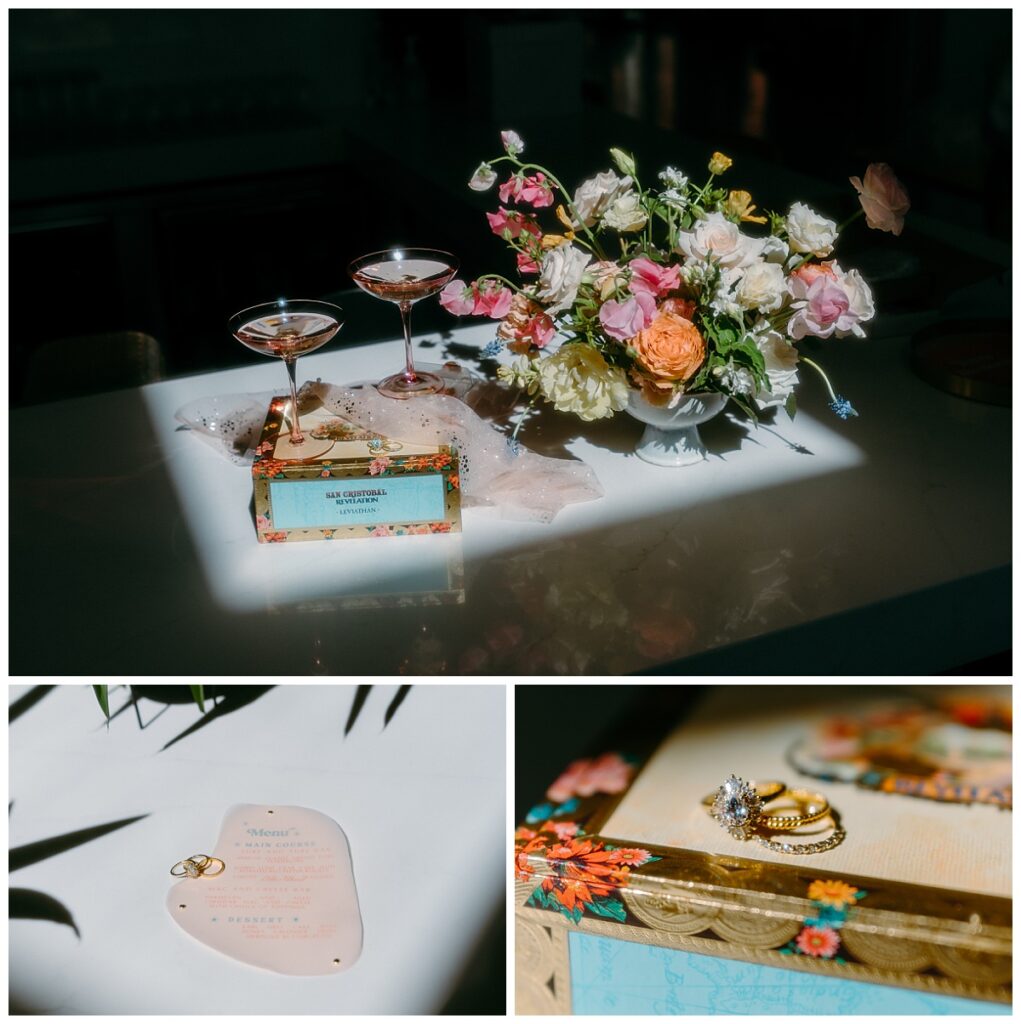 details of summery florals at Junction West styled shoot
