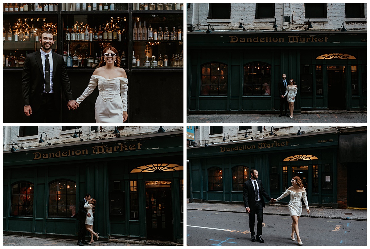man and woman hold hands in front of city building by The Hazel Club