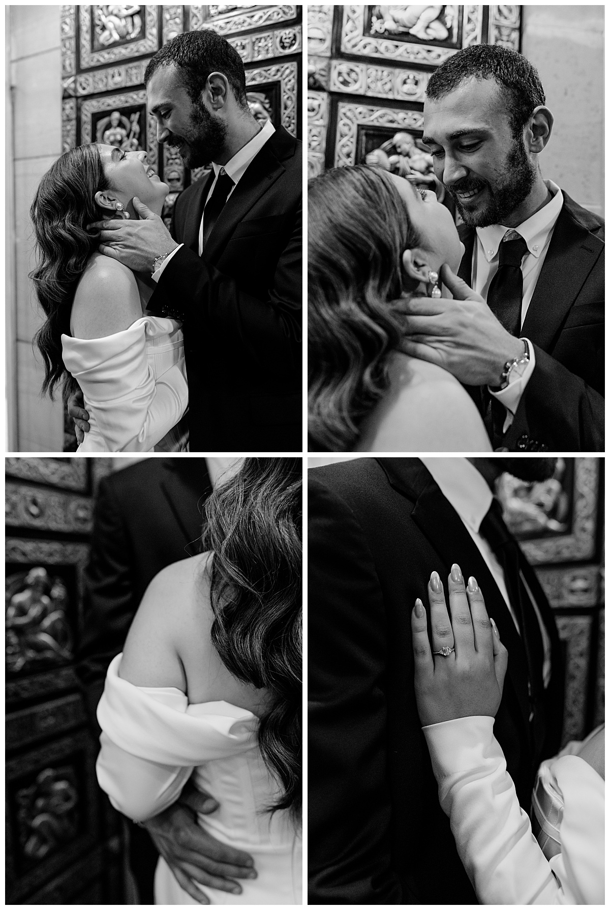 man and woman lean in for kiss by The Hazel Club