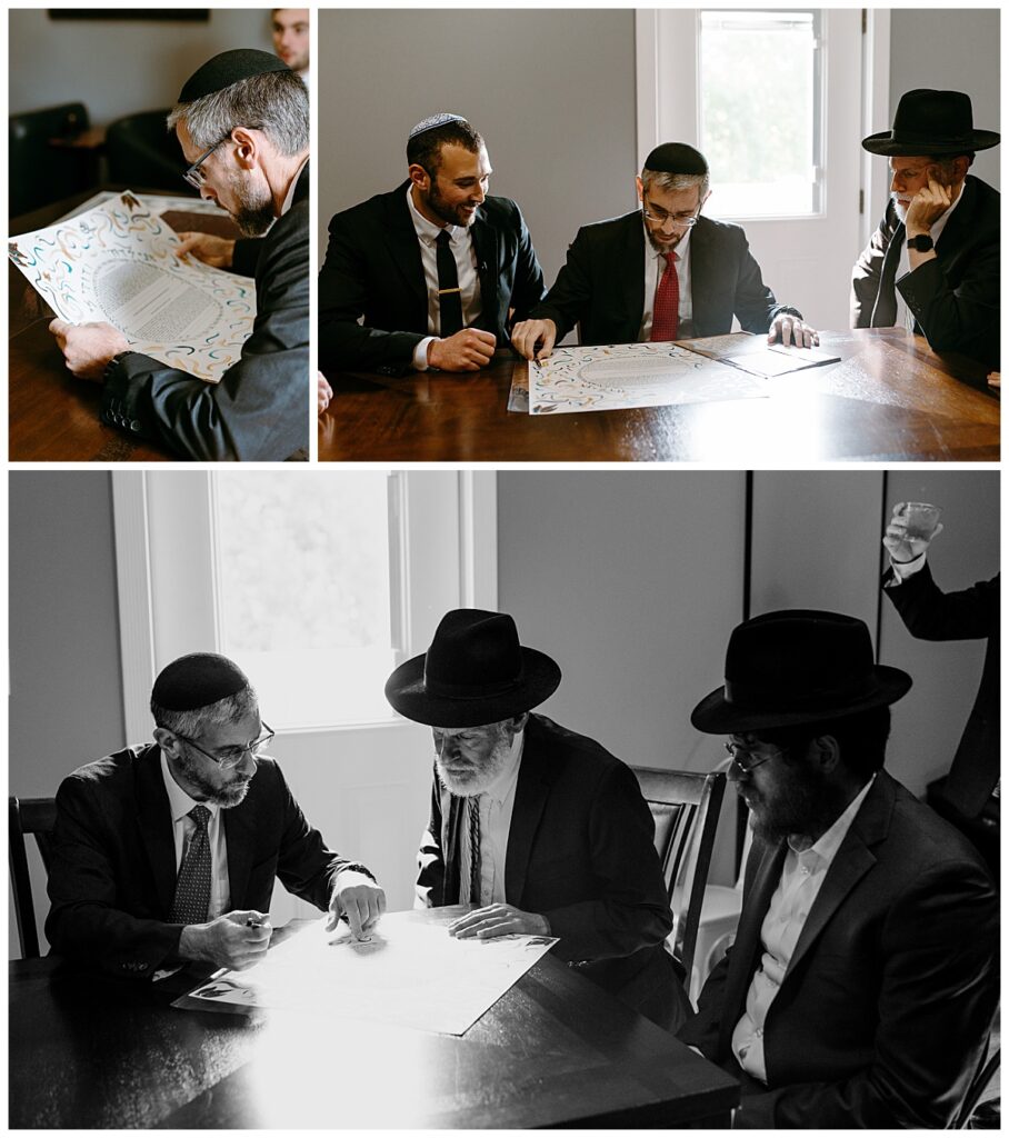 men sit together looking over document by The Hazel Club
