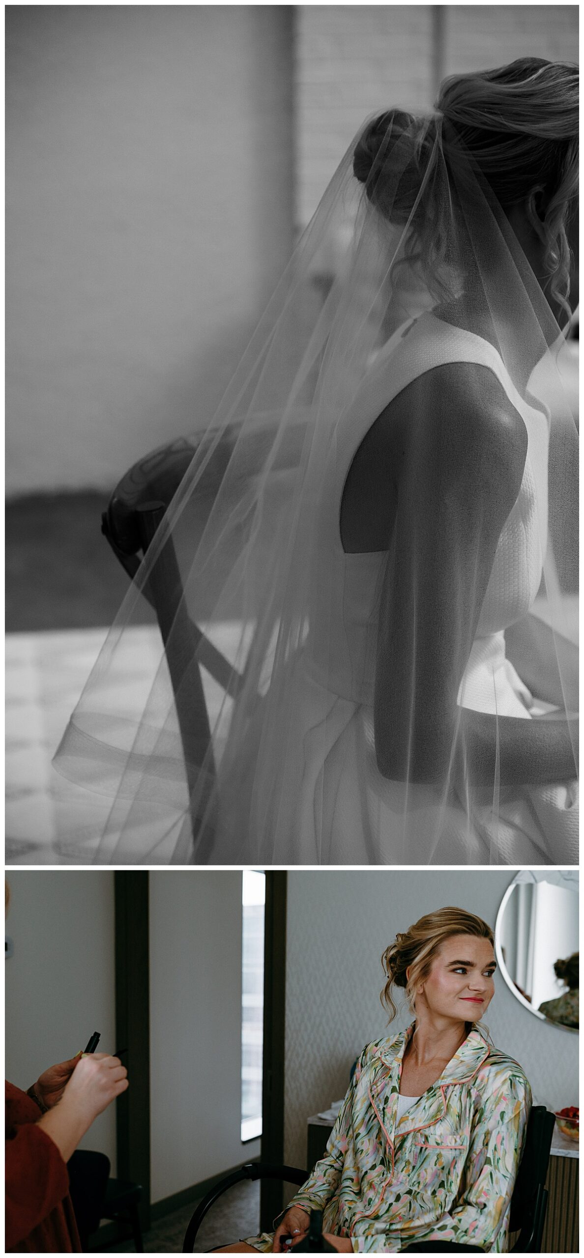 bride gets makeup done at The Ruth
