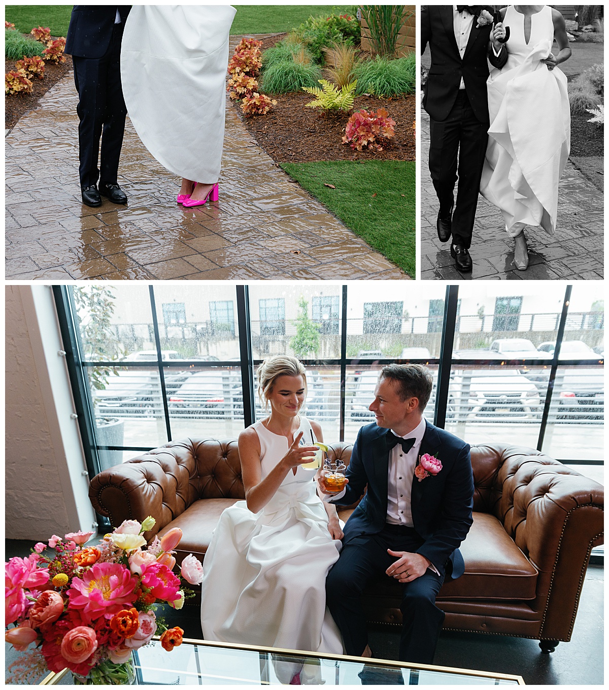 couple toasts to new life together by The Hazel Club